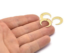 Pirinç Ay Tılsımı 2 Delikli 12 Ham Pirinç Hilal Ay Tılsımı (18x5x1mm) M02216