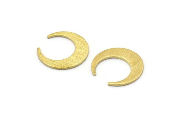 Brass Moon Blank, 10 Textured Raw Brass Crescent Moon Blanks (18x5x1mm) M02217