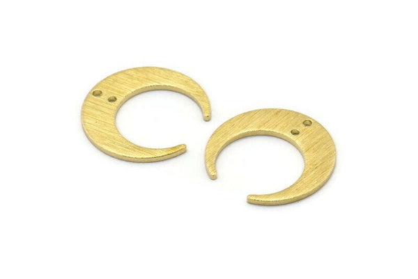 Brass Moon Charm 10 Textured Raw Brass Crescent Moon Charms With 2 Holes (18x5x1mm) M02218