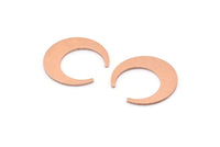 Copper Moon Blank, 10 Raw Copper Crescent Moon Blanks (18x5x1mm) M02207