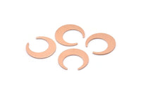 Copper Moon Blank, 10 Raw Copper Crescent Moon Blanks (18x5x1mm) M02207