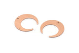 Copper Moon Charm, 10 Raw Copper Crescent Moon Charms With 1 Hole (18x5x1mm) M02208