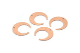 Copper Moon Charm, 10 Raw Copper Crescent Moon Charms With 1 Hole (18x5x1mm) M02208