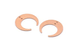 Copper Moon Charm, 10 Raw Copper Crescent Moon Charms With 2 Holes (18x5x1mm) M02209