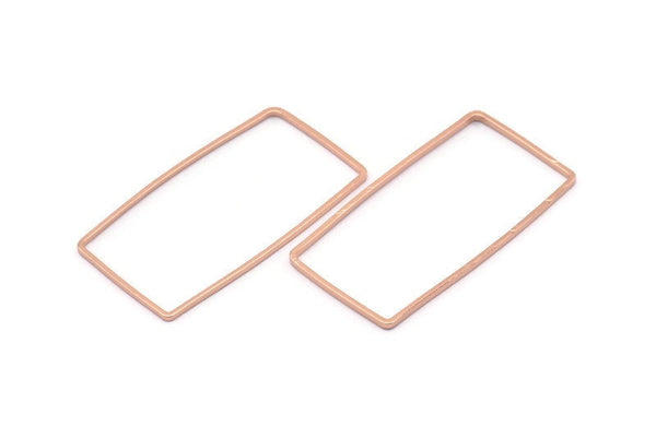 Rose Gold Rectangle Connector, 6 Rose Gold Plated Brass Rectangle Connectors (20x40x1mm) D0332 Q0622