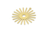 Brass Sun Charm, 10 Raw Brass Sun Charms With 1 Loop (31x30x0.80mm) M02206
