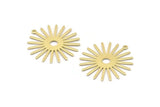Brass Sun Charm, 10 Raw Brass Sun Charms With 1 Loop (31x30x0.80mm) M02206