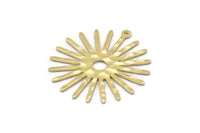 Brass Sun Charm, 8 Hammered Raw Brass Sun Charms With 1 Loop (31x30x0.80mm) M02204