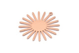 Copper Sun Charm, 10 Raw Copper Sun Charms With 1 Loop (31x30x0.80mm) M02199