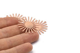 Copper Sun Charm, 10 Raw Copper Sun Charms With 1 Loop (31x30x0.80mm) M02199