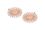 Copper Sun Charm, 6 Hammered Raw Copper Sun Charms With 1 Loop (31x30x0.80mm) M02201