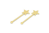 Brass Star Blank, 24 Raw Brass Star Blanks, Stamping Blanks (30x9x0.80mm) M02053