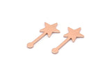Copper Star Blank, 24 Raw Copper Star Blanks, Stamping Blanks (20x9x0.80mm) M02029