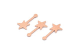 Copper Star Blank, 24 Raw Copper Star Blanks, Stamping Blanks (20x9x0.80mm) M02029