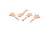 Copper Star Blank, 24 Raw Copper Star Blanks, Stamping Blanks (20x9x0.80mm) M02029