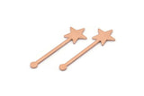 Copper Star Blank, 24 Raw Copper Star Blanks, Stamping Blanks (30x9x0.80mm) M02028