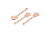 Copper Star Charm, 24 Raw Copper Star Charms With 1 Hole (30x9x0.80mm) M02030