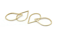 Gold Drop Connector, 8 Gold Plated Brass Drop Connectors (29x18x1mm) A1705 Q0664