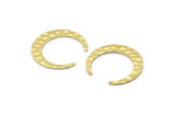 Brass Moon Blank, 8 Hammered Raw Brass Crescent Moon Blanks (26x27x1mm) M02161