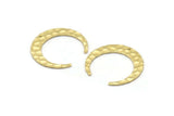 Brass Moon Charm, 8 Hammered Raw Brass Crescent Moon Charms With 1 Hole, Pendants, Earrings, Findings (26x27x1mm) M02162