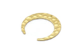 Brass Moon Charm, 8 Hammered Raw Brass Crescent Moon Charms With 1 Hole, Pendants, Earrings, Findings (26x27x1mm) M02162