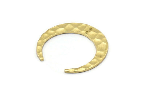 Pirinç Ay Tılsımı, 2 Delikli 8 Çekiçlenmiş Ham Pirinç Hilal Tılsımı, Kolye Uçları, Küpeler, Bulgular (26x27x1mm) M02163
