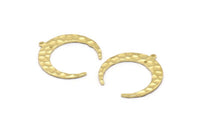 Pirinç Ay Tılsımı, 1 Delik ve 1 Halkalı 8 Çekiçlenmiş Ham Pirinç Hilal Tılsımı, Kolye Uçları, Küpeler, Bulgular (28x29x1mm) M02168