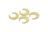 Brass Moon Blank, 8 Hammered Raw Brass Crescent Moon Blanks (18x6x1mm) M02164