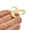 Brass Moon Blank, 8 Hammered Raw Brass Crescent Moon Blanks (18x6x1mm) M02164
