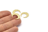 Brass Moon Charm, 8 Hammered Raw Brass Crescent Moon Charms With 1 Hole (18x6x1mm) M02165