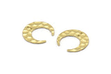 Brass Moon Charm, 8 Hammered Raw Brass Crescent Moon Charms With 2 Holes (18x6x1mm) M02166