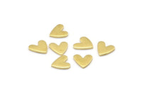 Brass Heart Blank, 50 Raw Brass Heart Blanks, Stamping Blanks (8x1mm) M02171