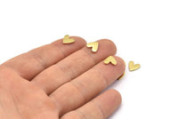 Brass Heart Blank, 50 Raw Brass Heart Blanks, Stamping Blanks (8x1mm) M02171