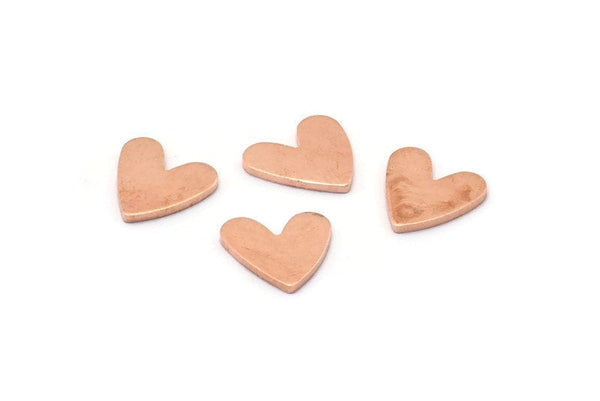 Copper Heart Blank, 50 Raw Copper Heart Blanks, Stamping Blanks (8x1mm) M02179