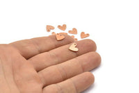 Copper Heart Copper, 50 Raw Copper Heart Charms With 1 Hole (8x1mm) M02180