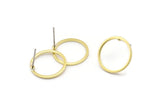 Brass Circle Earring, 10 Raw Brass Circle Stud Earrings (16x1x1mm) BS 1098 A2379