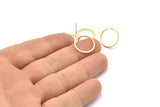 Brass Circle Earring, 10 Raw Brass Circle Stud Earrings (16x1x1mm) BS 1098 A2379