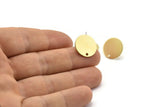 Brass Round Earring, 8 Raw Brass Round Stud Earrings (16x0.80mm) M01352 A2372