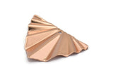 Rose Gold Triangle Charm, 6 Rose Gold Plated Brass Wavy Triangle Charm Earrings With 1 Hole, Findings (28x22x0.50mm) D0729 Q0771