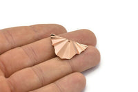 Rose Gold Triangle Charm, 6 Rose Gold Plated Brass Wavy Triangle Charm Earrings With 1 Hole, Findings (28x22x0.50mm) D0729 Q0771