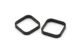 Black Square Charm, 6 Oxidized Black Brass Square Connectors With 2 Holes (16.5x2.9x0.9mm) BS 2342 S658