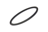 Black Ellipse Charm, 6 Oxidized Black Brass Ellipse Shape Connectors With 2 Holes (59x24x0.70mm) BS 1333 S785