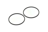 32mm Circle Connectors - 12 Oxidized Black Brass Circle Connectors (32x1x1mm) Bs 1088 S590