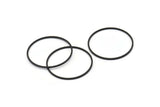 32mm Circle Connectors - 12 Oxidized Black Brass Circle Connectors (32x1x1mm) Bs 1088 S590