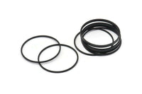 32mm Circle Connectors - 12 Oxidized Black Brass Circle Connectors (32x1x1mm) Bs 1088 S590