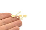 Brass Heart Blank, 24 Raw Brass Spade Blanks, Stamping Blanks (30x9x0.80mm) M02042