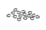 Black Heart Charm, 24 Oxidized Black Brass Heart Connectors With 2 Holes (10x10x2x0.4mm) BS 1848 H1340