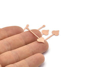 Copper Heart Blank, 24 Raw Copper Spade Blanks, Stamping Blanks (30x9x0.80mm) M02025