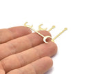 Brass Moon Blank, 24 Raw Brass Crescent Blanks, Stamping Blanks (30x9x0.80mm) M02038