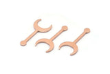 Copper Moon Blank, 24 Raw Copper Crescent Blanks, Stamping Blanks (20x9x0.80mm) M02034